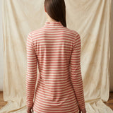 Pink Horizontal-Stripe Jersey Knit, Poly-Viscose, 180 gsm