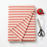 Pink Horizontal-Stripe Jersey Knit, Poly-Viscose, 180 gsm