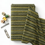 Black Diagonal-Stripe Jersey Knit, Polyester, 205 gsm