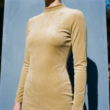 Dark Beige Stripe Velvet, Polyester