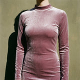 Pink Heathered-Marl Velvet, Polyester, 260 gsm