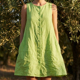 Light Lime Linen-Look, Linen-Viscose