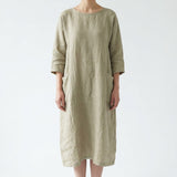 Linen Cotton Woven Fabric, 230 gsm — Khaki