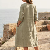 Linen Cotton Woven Fabric, 230 gsm — Khaki