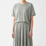 Heather Grey Marl Jersey Knit, Poly-Linen, 130 gsm