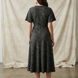 Dark Grey Marl Scuba Knit, Poly-Viscose, 270 gsm