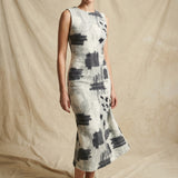 Dark Grey Abstract Fleece, Polyester