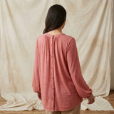 Red Horizontal-Stripe Jersey Knit, Polyester, 142 gsm
