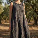 Charcoal Linen-Look, Polyester