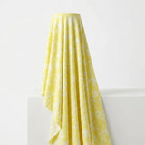 Light Yellow Floral Jersey Knit, Cotton-Modal