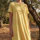 Light Yellow Marl Jersey Knit, Poly-Linen, 150 gsm