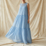 Blue Grid Mesh, Polyester