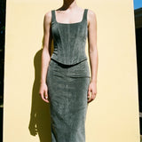 Grey Marl Velvet, Polyester, 260 gsm