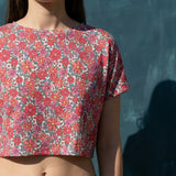 Pink Flowers Jersey Knit, Polyester, 75 gsm