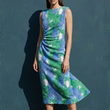 Blue Abstract Fleece, Poly-Cotton