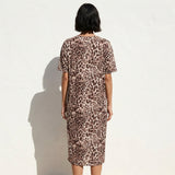 Brown Leopard Knit, Polyester, 200 gsm