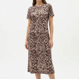Brown Leopard Knit, Polyester, 200 gsm