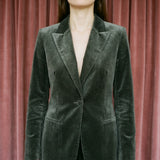 Green-Grey Heather Velvet, Polyester
