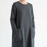 Viscose Nylon Stretch Linen-Look Fabric, 370 gsm, 145 cm — Grey