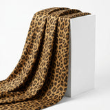 Brown Leopard Faux Suede, Polyester