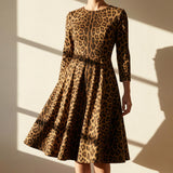 Brown Leopard Faux Suede, Polyester