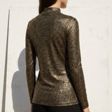 Gold Abstract Jersey Knit, Polyester, 160 gsm