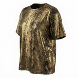 Gold Abstract Jersey Knit, Polyester, 160 gsm
