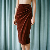 Polyester Stretch Velvet Fabric, 280 gsm, 185 cm — Brown