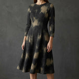 Dark Grey Abstract Waffle Knit, Polyester