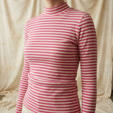 Pink Horizontal-Stripe Jersey Knit, Cotton-Poly, 180 gsm
