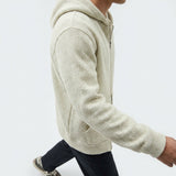 Light Cream Marl Waffle Knit, Cotton-Poly
