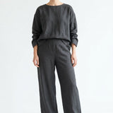 Charcoal Linen-Look, Polyester