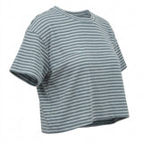 Grey-Blue Horizontal-Stripe Jersey Knit, Cotton