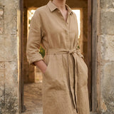 Linen Cotton Woven Fabric, 130 gsm — Beige