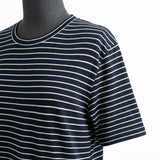 Navy Horizontal-Stripe Jersey Knit, Modal-Cotton