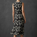 White Flowers Jersey Knit, Viscose, 230 gsm