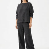 Dark Grey Marl Linen-Look, Polyester, 220 gsm