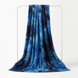 Blue Abstract Sherpa Fleece, Polyester