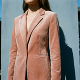 Light Peach Marl Velvet, Poly-Cotton