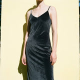 Dark Grey Marl Velvet, Poly-Cotton, 330 gsm
