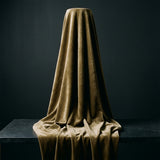 Polyester Cotton Velvet Fabric, 340 gsm, 155 cm — Khaki