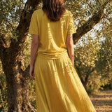 Polyester Linen Jersey Knit Fabric, 150 gsm, 168 cm — Yellow