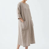 Slub 100% Cotton Linen-Look Fabric, 130 gsm, 135 cm — Beige