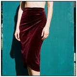 Polyester Stretch Velvet Fabric, 240 gsm, 160 cm — Red