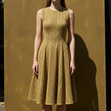 Gold Openwork Pointelle Knit, Polyester