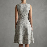 Light Grey Floral Pointelle Knit, Viscose-Poly