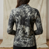 Black Abstract French Terry, Cotton-Poly, 215 gsm