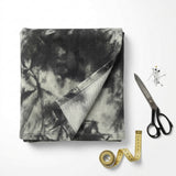 Black Abstract French Terry, Cotton-Poly, 215 gsm