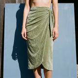 Polyester Stretch Velvet Fabric, 320 gsm, 180 cm — Khaki