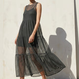 Dark Grey Diamond Mesh, Polyester